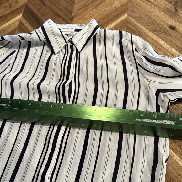 Club Monaco Ralph Lauren Top Silk Safari Striped Button Up Women’s Small - Picture 4 of 7